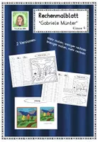 Vorschau - Arbeitsblätter - Rechenmalblatt "Gabriele Münter" Klasse 4 "Künstler" - Deckblatt