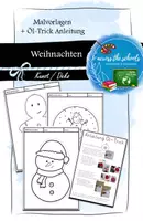 Vorschau - Mal- und Bastelvorlagen - Weihnachten: Fensterbilder-Vorlagen und Öl-Trick Anleitung - Deckblatt