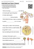 Vorschau - Arbeitsblätter - Arbeitsblatt "Vitamine" + Onlineübung & MP3 + Mindmap + Infografik - Deckblatt