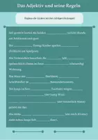 Vorschau - Arbeitsblätter - Richtiges Deklinieren von Adjektiven - Deckblatt