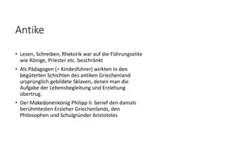 Vorschau - Präsentationen/Tafelbilder - Geschichte der Pädagogik - Seite 1