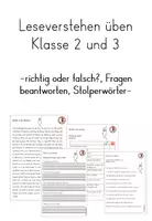 Vorschau - Arbeitsblätter - Leseverstehen üben Klasse 2 und 3 - Nachts in der Bücherei - Deckblatt