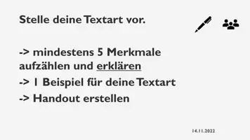 Vorschau - Stundenentwürfe - Textsorten - Textarten - Recherche - Seite 1