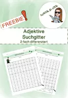 Vorschau - Arbeitsblätter - Adjektive Suchgitter/Rätsel - Freebie - Deckblatt
