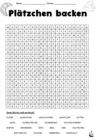 Vorschau - Spiele - Suchsel / Suchspiel "Plätzchen backen" Weihnachten / Advent - DaZ / DaF / Deutsch - Seite 1