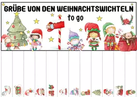 Vorschau - Arbeitsblätter - Glück / Glücksunterricht - Grüße to go von den Weihnachtswichteln - Seite 1