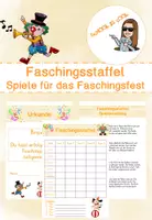 Vorschau - Spiele - Fasching - Staffelspiele für den Unterricht - Deckblatt