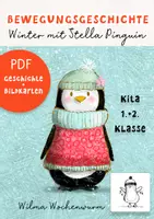 Vorschau - Spiele - Bewegungsgeschichte Winter - mit Stella Pinguin - Deckblatt