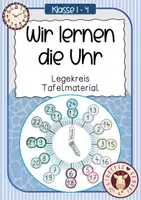 Vorschau - Poster - Uhr lernen Grundschule – Tafelmaterial & Legematerial (analoge Uhr lesen Klasse 1/2) - Deckblatt