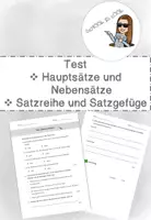 Vorschau - Arbeitsblätter - Haupt- & Nebensätze/Satzreihe & Satzgefüge - Test - Deckblatt