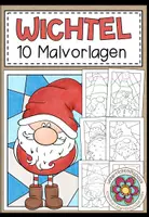 Vorschau - Mal- und Bastelvorlagen - Weihnachtswichtel (Wichtel) - 10 Malvorlagen - Deckblatt