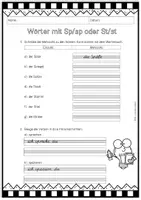 Vorschau - Arbeitsblätter - Rechtschreibung - Wörter mit Sp/sp oder St/st - Seite 3