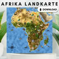 Vorschau - Fördermaterial/Inklusion - Bunte Afrika Landkarte als PDF Download, Geografie - Seite 1