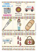 Vista previa - Juegos / Gamificación - Get well soon! health and sickness - I have ... Who has ...? English game / juego inglés - página 1