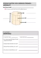 Vorschau - Arbeitsblätter - Die geraden Prismen - Deckblatt