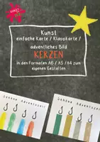 Vorschau - Mal- und Bastelvorlagen - Kunst - Karte - Klappkarte - adventliches Bild KERZEN zum Gestalten mit Washi-Tape oder Fingerabdrücken - Deckblatt