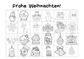 Vorschau - Arbeitsblätter - Ausmal-Adventskalender für die Grundschule - Seite 1