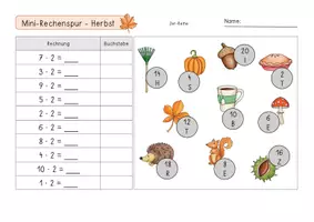 Vorschau - Arbeitsblätter - Mini Rechenspur 2er-Reihe (kleines 1x1) FREEBIE - Seite 1