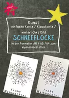 Vorschau - Mal- und Bastelvorlagen - Kunst - Karte - Klappkarte - weihnachtliches Bild KRISTALL / SCHNEEFLOCKE zum Gestalten mit Knöpfen oder Fingerabdrücken - Deckblatt