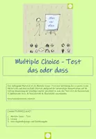 Vorschau - Arbeitsblätter - das oder dass - Multiple Choice - Test - Seite 1