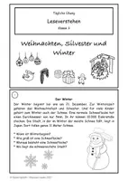 Vorschau - Aufgabenkarten - Tägliche Übung: Leseverstehen Weihnachten & Winter - Seite 2