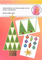 Vorschau - Mal- und Bastelvorlagen - Weihnachtsbäume Elfchen - Deckblatt