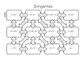 Vorschau - Arbeitsblätter - Binomische Formeln – Arbeitsblatt „Irrgarten“ - Seite 3