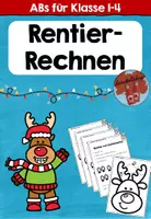 Vorschau - Arbeitsblätter - Rentier-Rechnen - Weihnachten (Klasse 1 bis 4) - Deckblatt