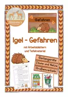 Vorschau - Bildkarten - Igel Gefahren Tafelmaterial mit ABs - Deckblatt
