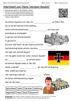 Vorschau - Arbeitsblätter - Arbeitsblatt "Weimarer Republik" + Onlineübung & MP3 + Infografik - Deckblatt