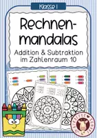 Vorschau - Arbeitsblätter - Rechnen und Malen - Mandalas - Zahlenraum 10 - Deckblatt