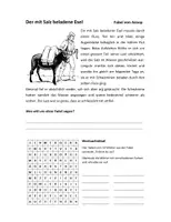 Vorschau - Arbeitsblätter - Der mit Salz beladene Esel - Fabel von Aesop - Deckblatt