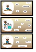 Vorschau - Aufgabenkarten - Schüttelsätze "Plätzchen backen" 2-fach differenziert DaZ / DaF / Deutsch - Seite 2
