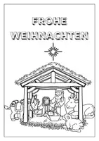 Vorschau - Mal- und Bastelvorlagen - Freebie: Ausmalbild "Krippe" - Deckblatt