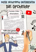 Vorschau - Arbeitsblätter - Musik fachfremd unterrichten: Das ORCHESTER , stundenfüllend! - Deckblatt