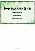 Vorschau - Arbeitsblätter - Tagebucheintrag - Materialpaket, Jg 5-7 - Seite 1
