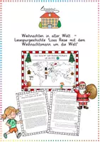 Vorschau - Arbeitsblätter - Lesespurgeschichte Weihnachten in aller Welt – Rätselspaß & Leseverständnis (Sachunterricht / Deutsch) - Deckblatt