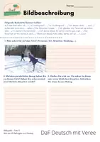 Vorschau - Arbeitsblätter - Schneeballschlacht - Bildbeschreibung - Arbeitsblatt (Winter) - Deckblatt