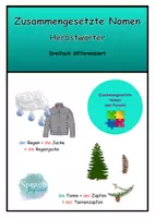 Vorschau - Aufgabenkarten - Zusammengesetzte Nomen Herbst / Dreifach differenziert - Deckblatt