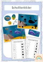 Vorschau - Arbeitsblätter - Schattenbilder zuordnen - Unterwasserbild und Arbeitsblätter - Deckblatt