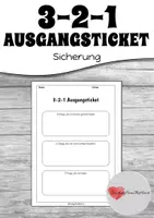 Vorschau - Arbeitsblätter - 3-2-1 Ausgangsticket - Sicherung - Deckblatt