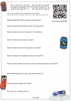 Vorschau - Arbeitsblätter - Was steckt in Energy-Drinks? Youtube-Video + Arbeitsblatt - Seite 1