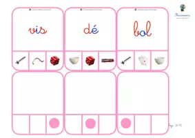 Aperçu - Cartes / Images - Cartes à pinces cursive - série rose - Page 3