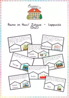 Vorschau - Anderer Materialtyp - Räume im Haus: Legepuzzle (DaZ / Wortschatz) - Deutsch - Kl. 2/3 - Deckblatt