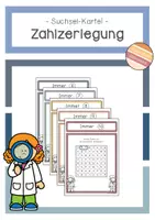 Vorschau - Stationenlernen - Zahlzerlegung im Zahlenraum bis 10 - Suchsel-Kartei - Deckblatt