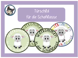 Vorschau - Bildkarten - Türschilder Schafklasse #Klassentier - Deckblatt
