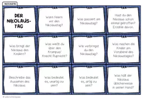 Vorschau - Fördermaterial/Inklusion - Nikolaus (Der Nikolaustag) - Plauderkärtchen - Seite 1