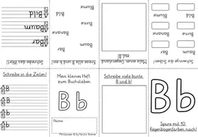 Vorschau - Arbeitsblätter - Miniheft Faltheft Leporello Buchstabenheft A und B Grundschrift - Deckblatt