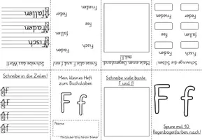 Vorschau - Anderer Materialtyp - Leporello Falthefte Buchstaben Buchstabenheft E und F Grundschrift - Seite 3