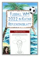Vorschau - Arbeitsblätter - WM 2022 in Katar: Nachdenk-Blatt (Ausmalbild FIFA-Pokal mit Reflexions-Aufgaben) - Deckblatt